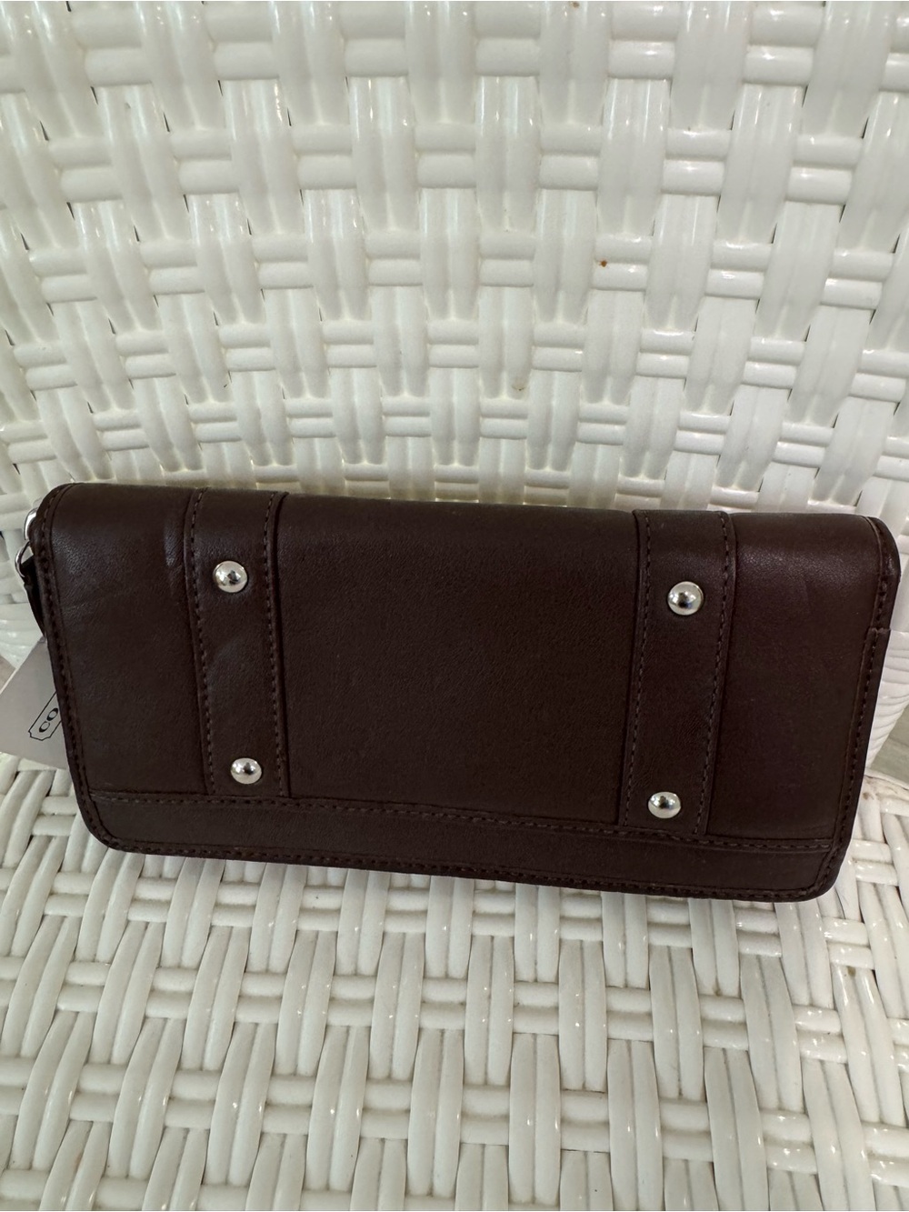 Coach Vintage Zoe F43384 mahogany brown leather accordion wallet NWT - Picture 4 of 6